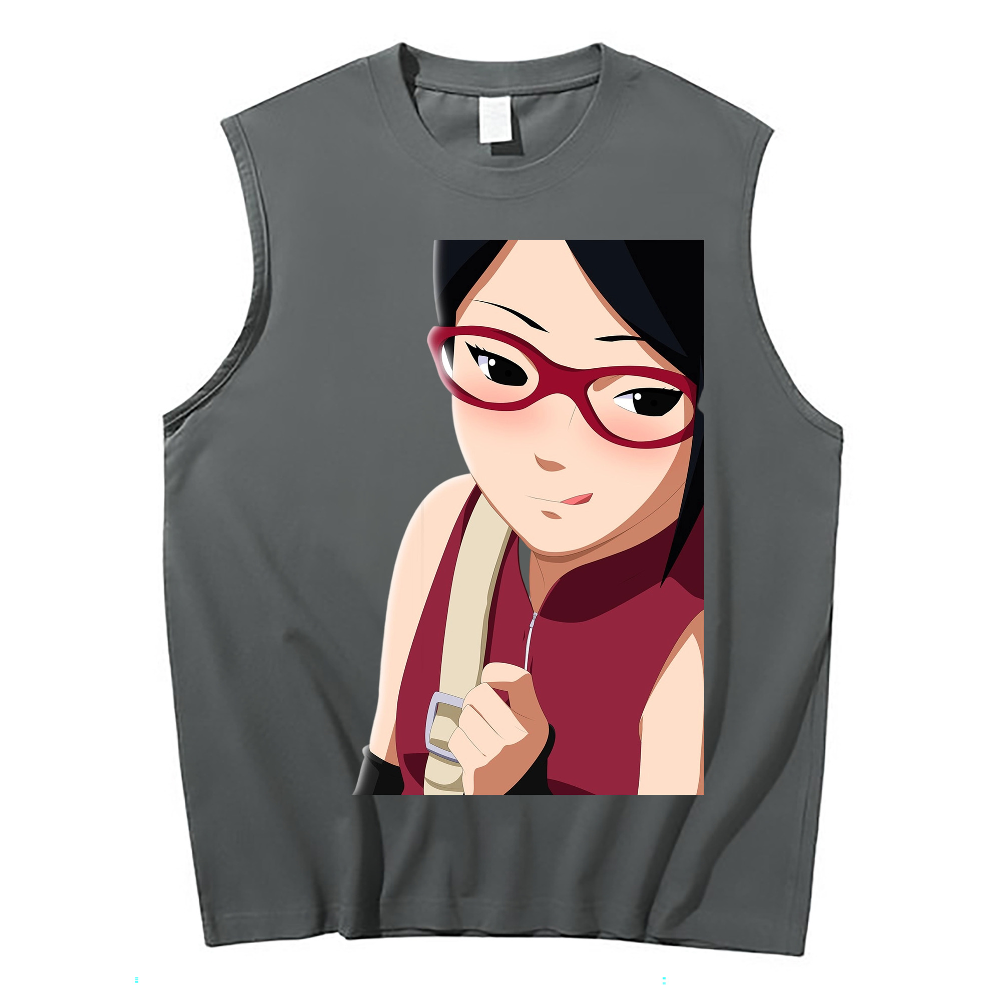 （画像用） NARUTO -ナルト- うちは サラダ Uchiha Sarada コットン100％タンクトップ（フロントプリント）